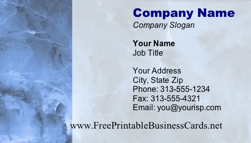Blue Marble #2 business card