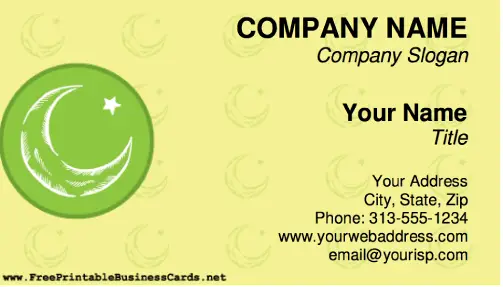 Star and Crescent business card