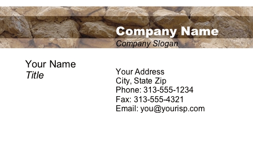 Rock Wall business card