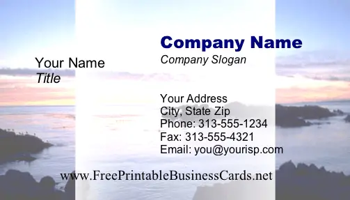 Sunset #2 business card