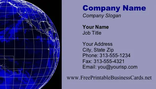 Tech Globe business card