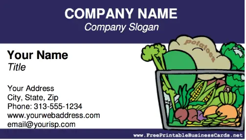 Vegetables business card