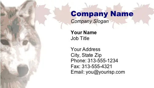 Wolf business card