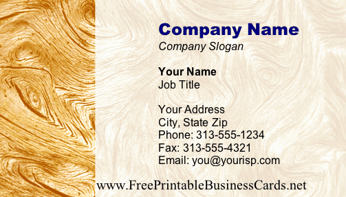 Wood #3 business card