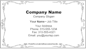 Black And White Filigree business card