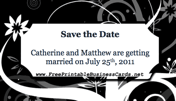Black Save the Date Card