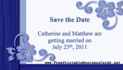 Blue Save the Date Card
