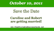Green Border Save the Date Card