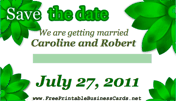 Green Floral Save the Date Card