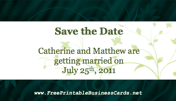 Green Save the Date Card