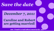Purple Bubbles Save the Date Card