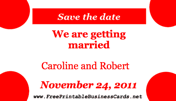 Red Bubbles Save the Date Card
