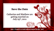 Red Floral Save the Date Card