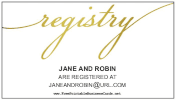 Wedding Registry Insert Card Gold