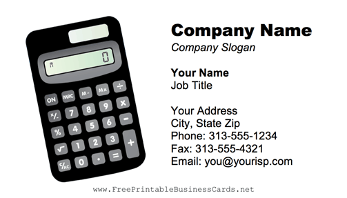 Calculator business card