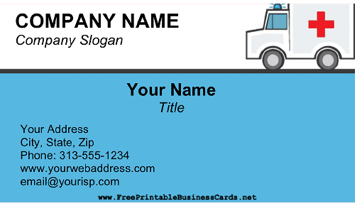 Ambulance business card