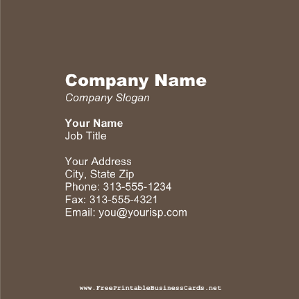 Dark Brown Square business card