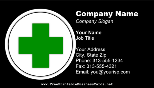 First Aid Cross 2 business card