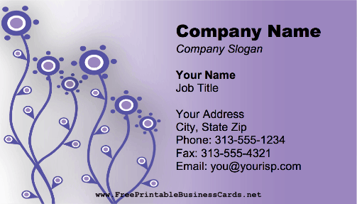 Abstract Flowers business card