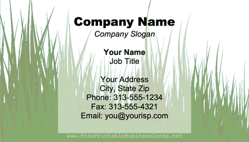 Grass business card