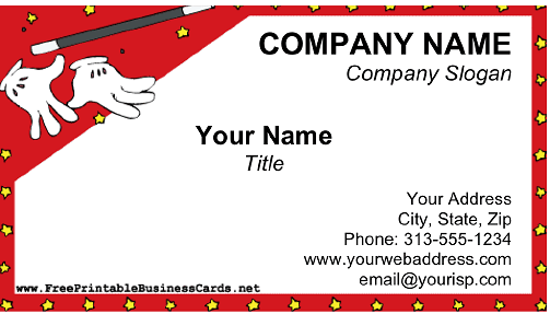 Magician business card