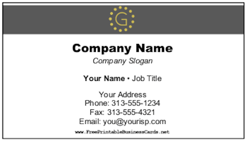 Minimalist Monogram G Color business card
