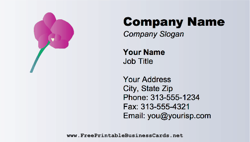 Orchid business card