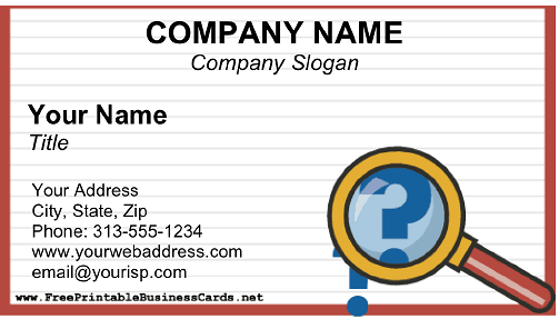 Private Investigator business card