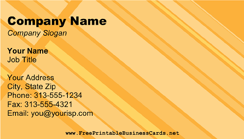 Retro Yellow Stripes business card