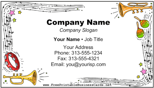 Trumpets And Music business card