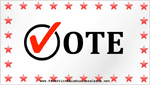 Vote Sign business card