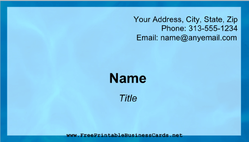 Water business card