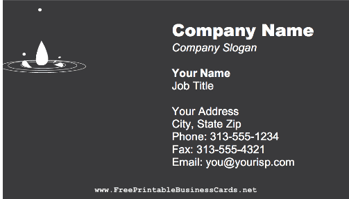 Water Drop business card