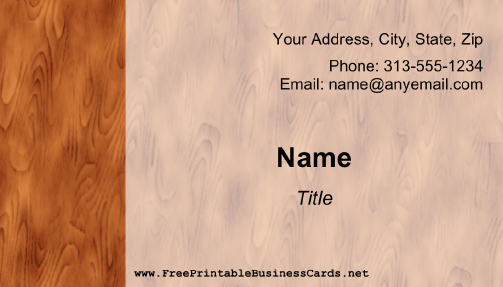 Wood Grain business card