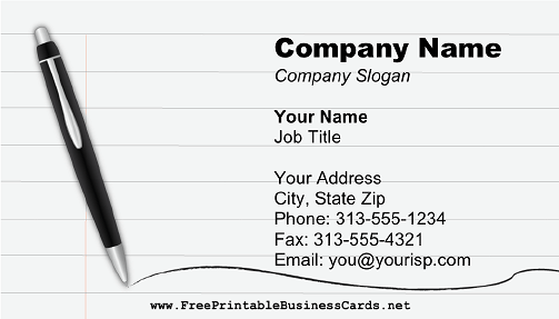 Writer business card