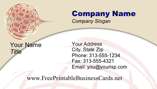 Globe business card
