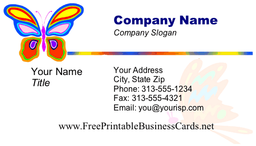 Butterfly business card