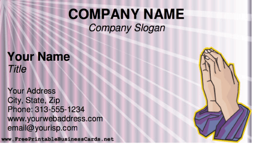 Praying Hands business card