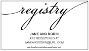 Wedding Registry Insert Card